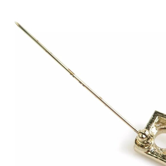 Auth CHANEL Logo Star Brooch Gold/Silver Metal/Rhinestone - Picture 16 of 16